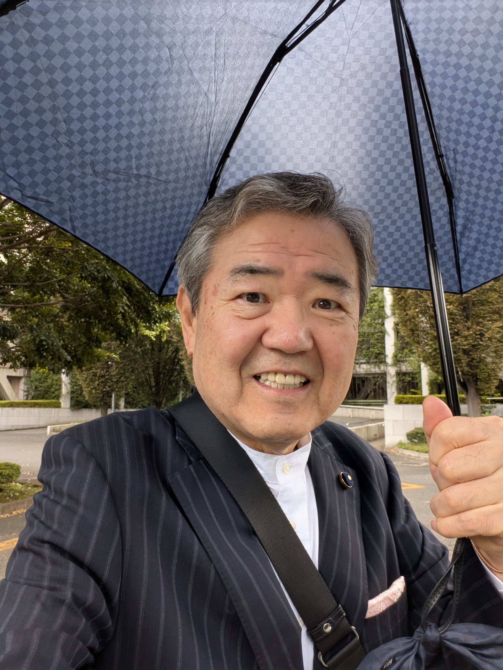 雨の登庁